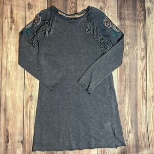 Art Class Girls Size 10/12 Casual Dress Blue Fringe Boho